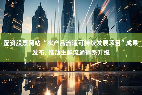 配资股票网站 “农产品流通可持续发展项目”成果发布, 推动生鲜流通体系升级