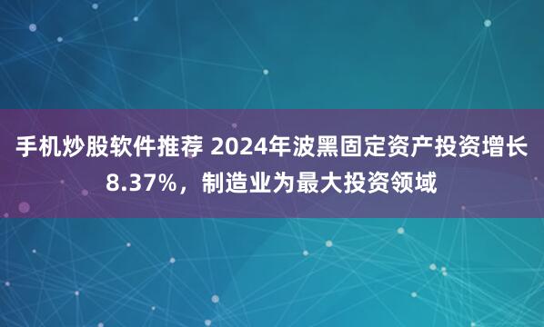 手机炒股软件推荐 2024年波黑固定资产投资增长8.37%，制造业为最大投资领域